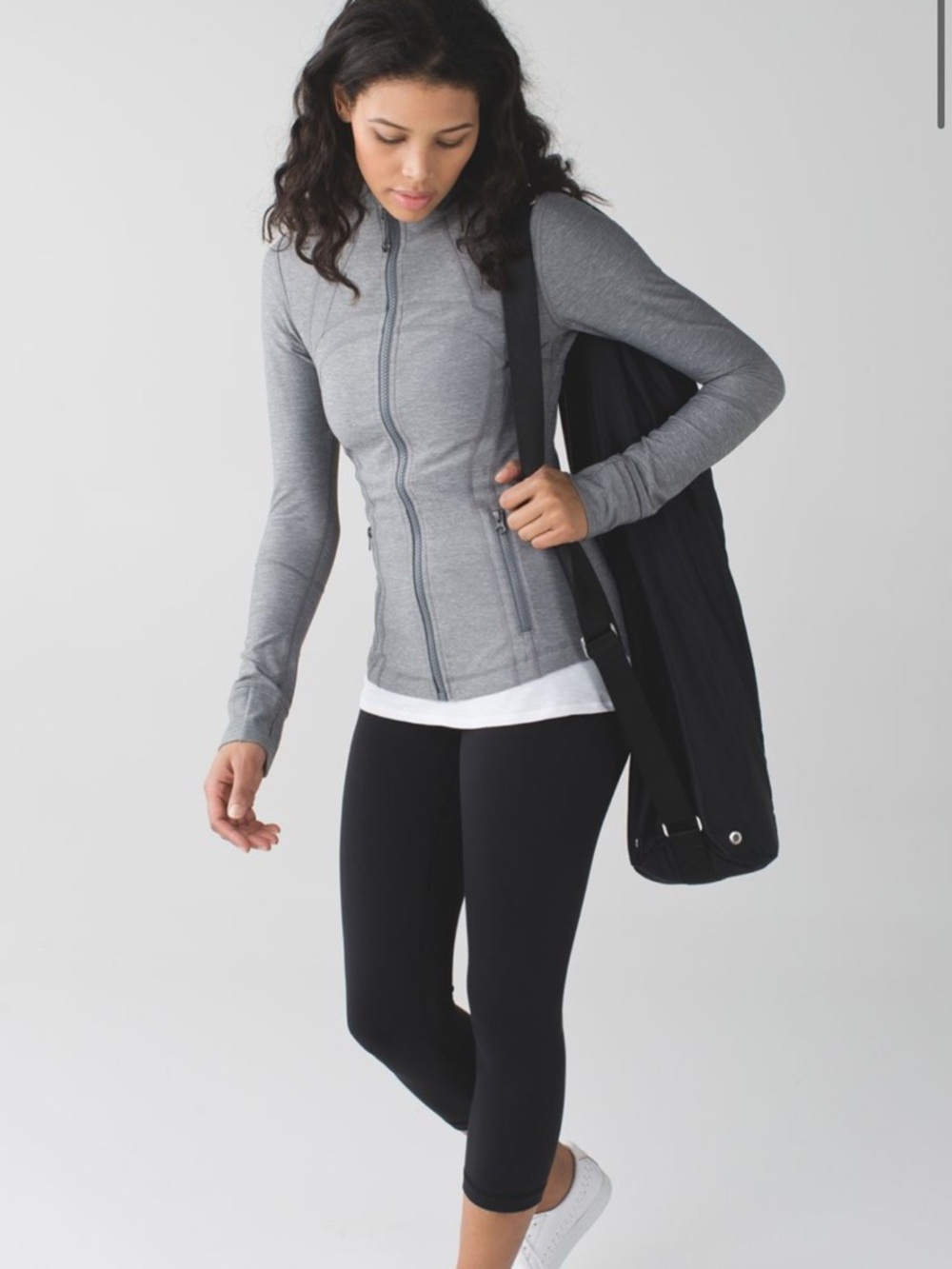 Lululemon • Define Jacket Brushed Heather Gray Size 2 Zip Up Pocket Atheltic
